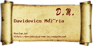 Davidovics Mária névjegykártya